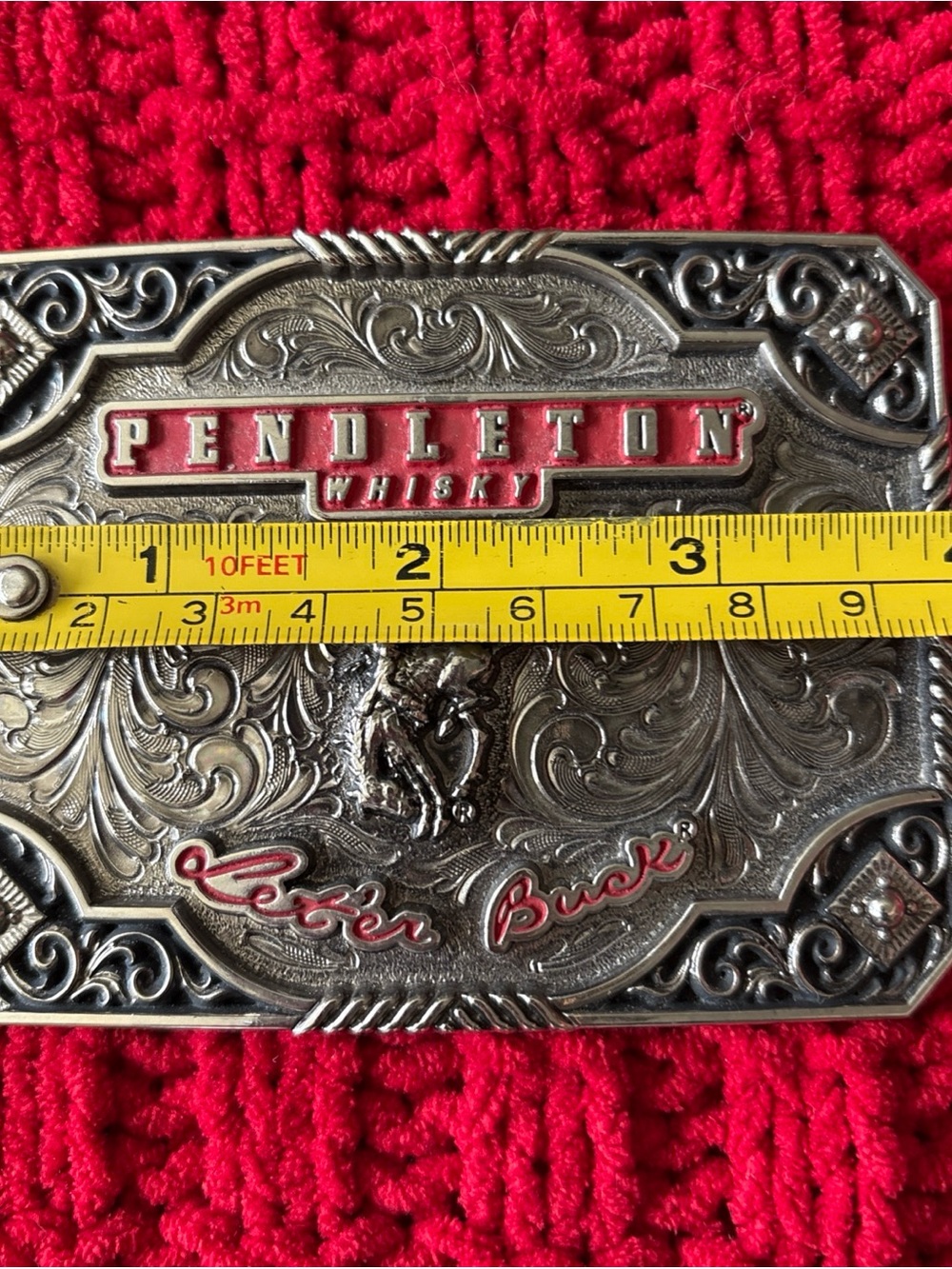 2019 Pendleton Whisky Belt Buckle Let'er Buck Montana Silversmiths View 3